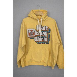 DISNEY PARKS Sweatshirt Hoodie Pullover Large WALT DISNEY WORLD Yellow